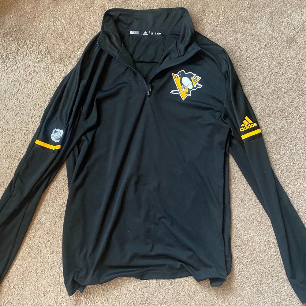 Adidas Men's Pittsburgh Penguins Quarter Zip Long Sleeve